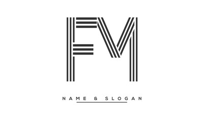 FM,  MF,  F,  M  Abstract Letters Logo Monogram
