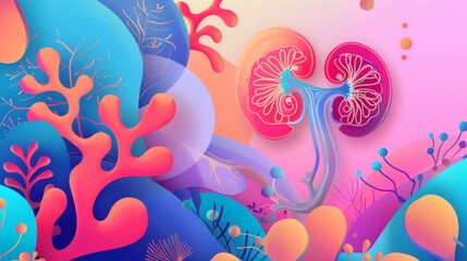 Obraz na płótnie Canvas Kidney Line Art Element. World Kidney Day Celebration Design. Concept World Kidney Day, Celebration Design, Kidney Line Art Element. Copy space