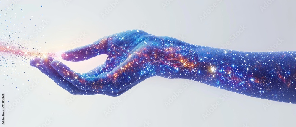 Aufkleber This is an abstract version of a mash-up of a line and a point holding a pin on a white background. Starry sky or space, consisting of stars and the universe.  business illustration.