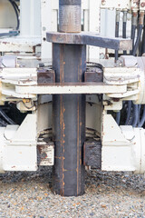 Water well drill. Industrial machinery drilling with mining tower. Engineering equipment.