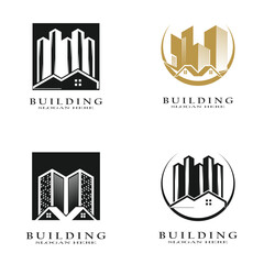 Building set logo design icon template