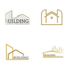 Building set logo design icon template