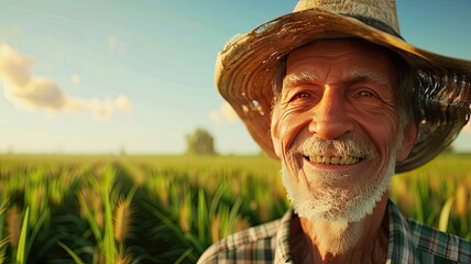 Fototapeta premium an orderly farm field showcasing a diverse array of crops growing harmoniously together, each plant thriving in its designated area, portraying the meticulous planning and care of the farmer.