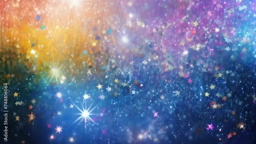 Poster abstract shiny multicolored texture made of sparkling sparkles and stars. sparkling festive backgrou