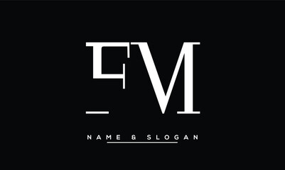 FM,  MF,  F,  M  Abstract Letters Logo Monogram