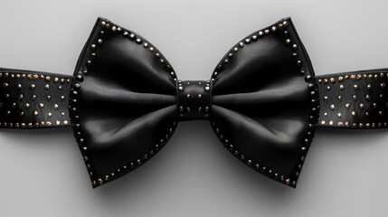 Black Bow Tie, Black ribbon bow isolation on white background.