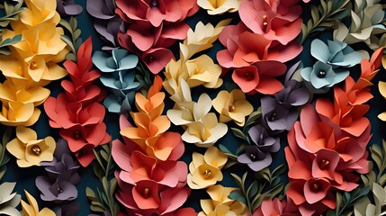 3d snapdragons floral flowers seamless repeat pattern, floral pattern, flower paper art, natural colors, detailed foliage. - obrazy, fototapety, plakaty