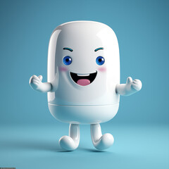 A Delightful 3D Cartoon Character with a Welcoming Gesture