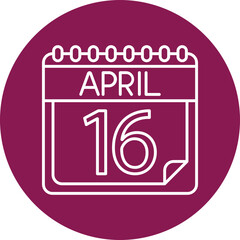 April Line Circle Icon Design For Personal And Commercial Use