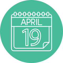April Line Circle Icon Design For Personal And Commercial Use
