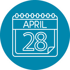 April Line Circle Icon Design For Personal And Commercial Use