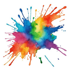 Fototapeta premium Vibrant Watercolor: Colorful Splash and Strokes isolated on transparent background PNG file