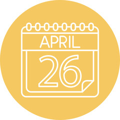 April Line Circle Icon Design For Personal And Commercial Use
