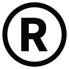 registered symbol or registered sign or registered icon | copyright protection for trademark registered icon vector.