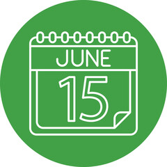 June Vector Line Circle Icon