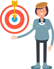 Girl Student Character Holding Dart
