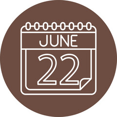 June Vector Line Circle Icon