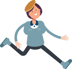 Girl Student Character Walking
