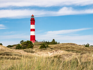 Fototapeta na wymiar Lighthouse on Amrum island, North Frisia, Schleswig-Holstein, Germany