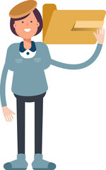 Girl Student Character Holding Folder
