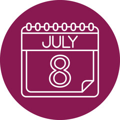 July Line Circle Vector Line Circle Icon For Personal And Commercial Use