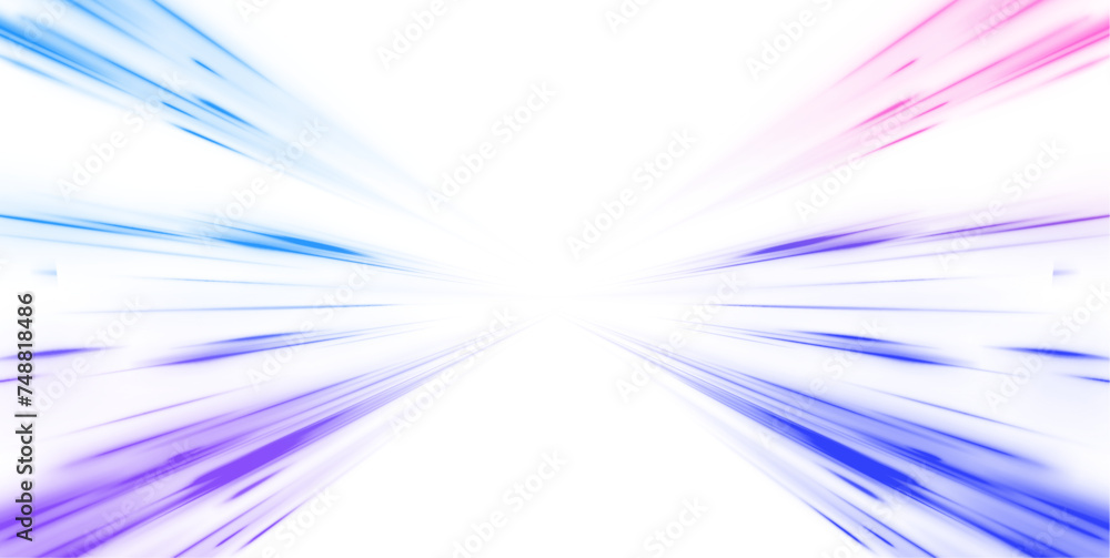 Poster neon stripes in the form of drill, turns and swirl. panoramic high speed technology concept, neon li