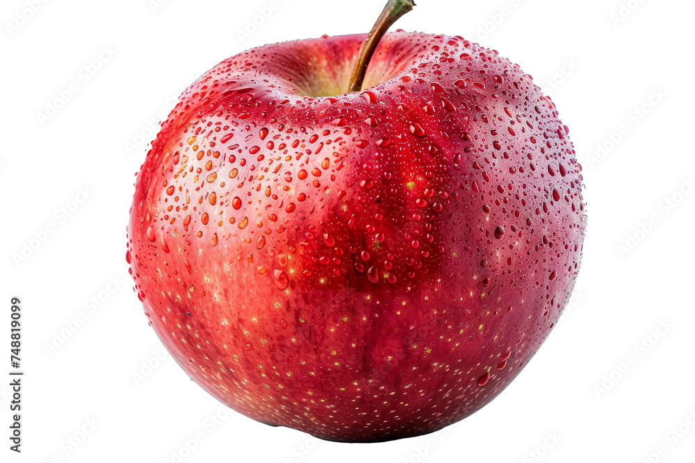 Aufkleber Full depth of field with an isolated red apple on a white background