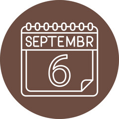 September Line Circle Vector Line Circle Icon For Personal And Commercial Use.