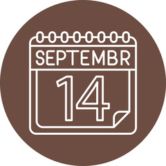 September Line Circle Vector Line Circle Icon For Personal And Commercial Use.