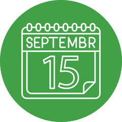 September Line Circle Vector Line Circle Icon For Personal And Commercial Use.