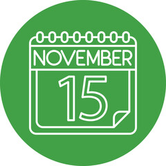 November Vector Line Circle Icon