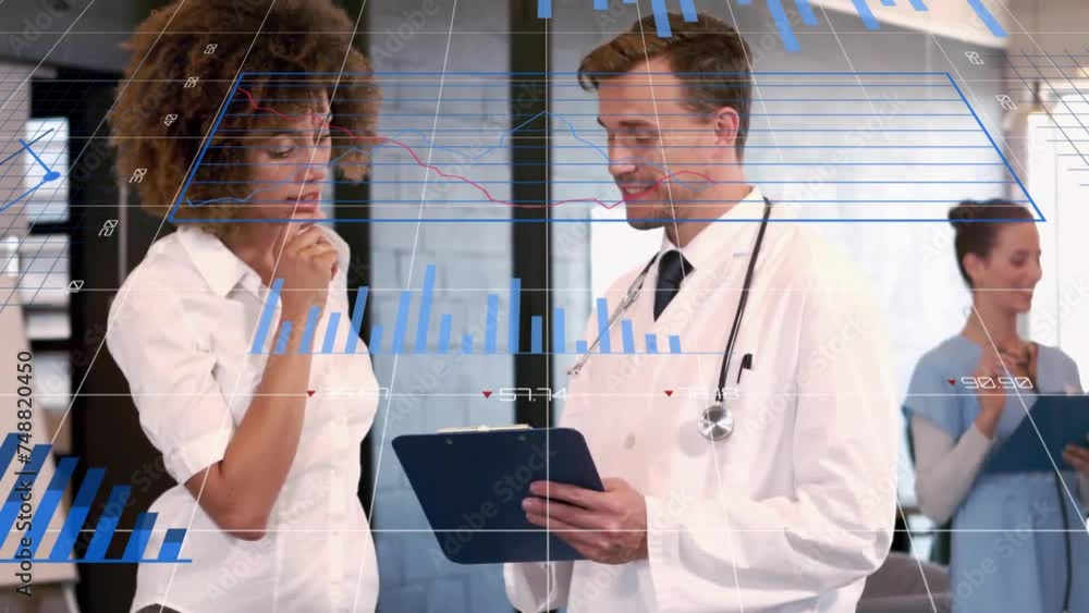 Poster animation of data processing over diverse doctors