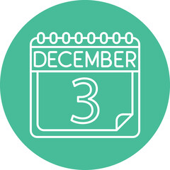 December Vector Line Circle Icon