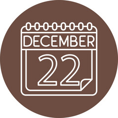December Line Circle Icon