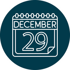 December Line Circle Icon