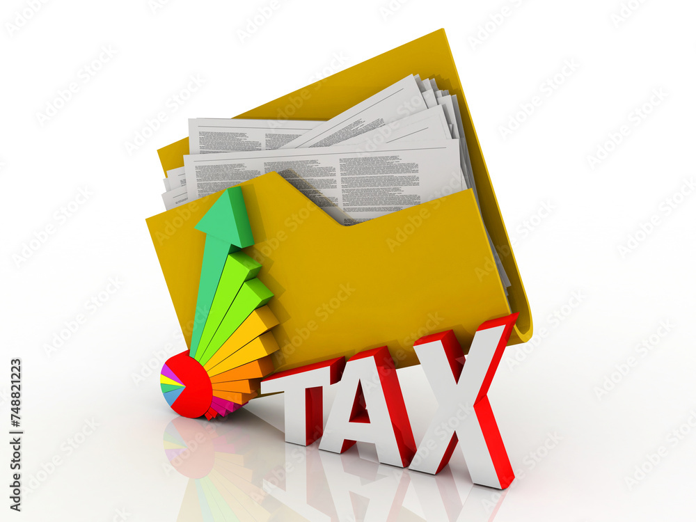 Poster 3d rendering stock market online business concept. business graph with folder