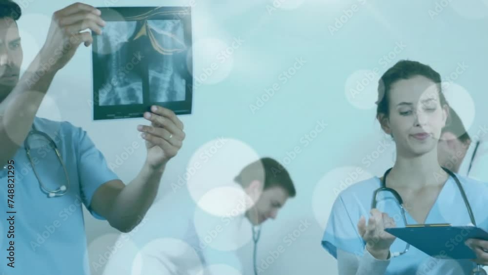 Poster animation of data processing over diverse doctors