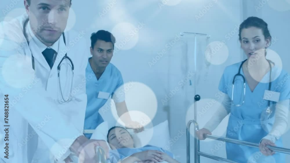 Poster animation of data processing over diverse doctors