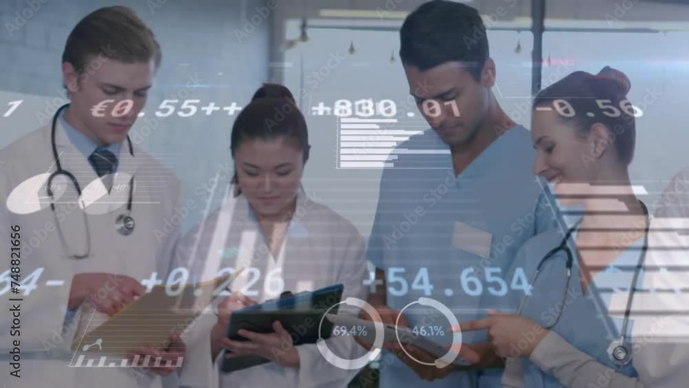 Poster animation of data processing over diverse doctors