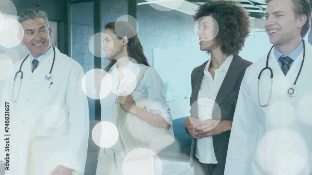 Poster animation of data processing over diverse doctors