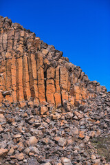 Basalt columnar units on the Putorana Plateau. Russia - 748821693