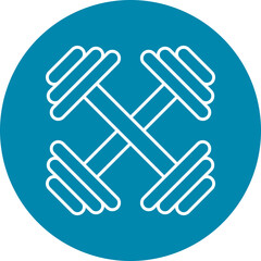 Barbell Vector Line Circle Icon