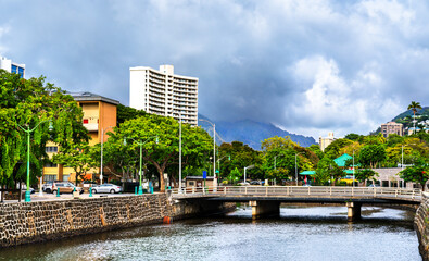 River in the city of Honolulu in Hawaii, United States - 748823408