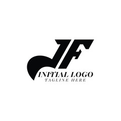 Initial monogram letter JF and FJ logo design vector template