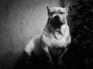 Obraz premium portrait of a dog in black and white