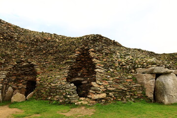 Fototapeta na wymiar The Cairn of Barnenez is a Neolithic monument located near Plouezoc'h, on the Kernéléhen peninsula in northern Finistère, Brittany