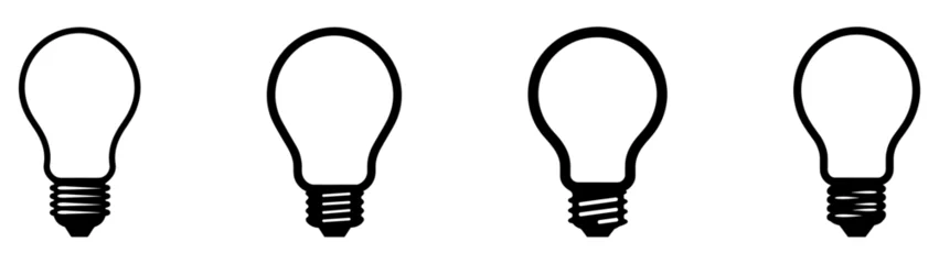 Foto op Aluminium Light Bulb icon set, Idea icon symbol EPS 10 vector © GraphiStock