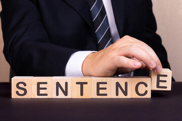 Man made word Sentence with wood blocks