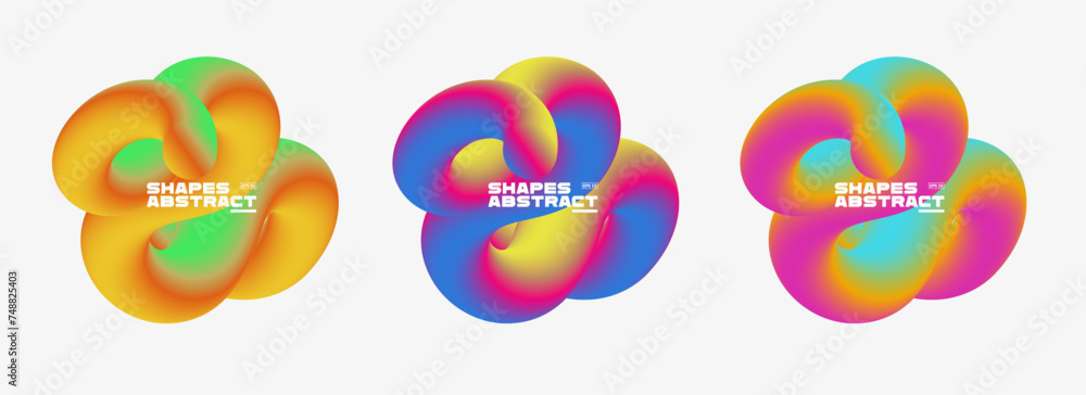 Poster gradient shapes badges set. trendy minimal design. eps10 vector.