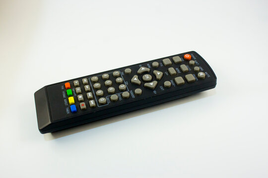 photo of tv remote with white background
